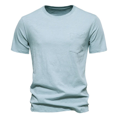 100% Cotton Men's T-shirt Casual Soft Fitness Summer T-shirts O-Neck Short Sleeve Top