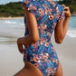 One-piece Swimsuit Zipper Swimsuit Bikini Women's Thickened Printed Swimming Beach Wear The Clothing Company Sydney