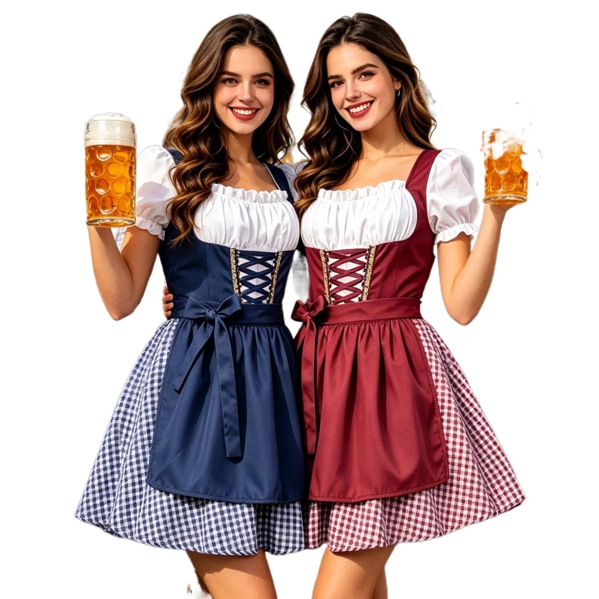 German Oktoberfest Costume Munich Bavaria Dirndl Maid Dress Pastoral Farm Carnival Dress