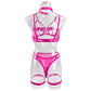 5-Piece Costume Hollow Underwear Sensual Open Bra Outfits Lingerie Set