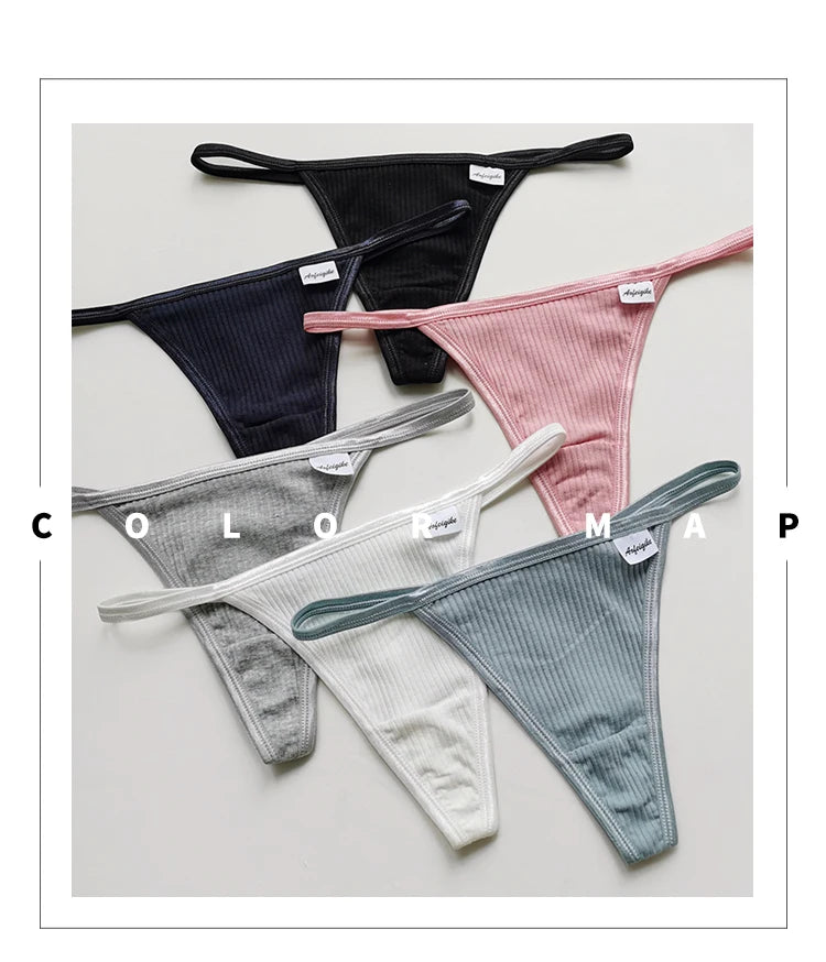 Cotton Women's Panties Thongs Lingerie Briefs Female Underwear Sports G-String T-Back Breathable Underpants