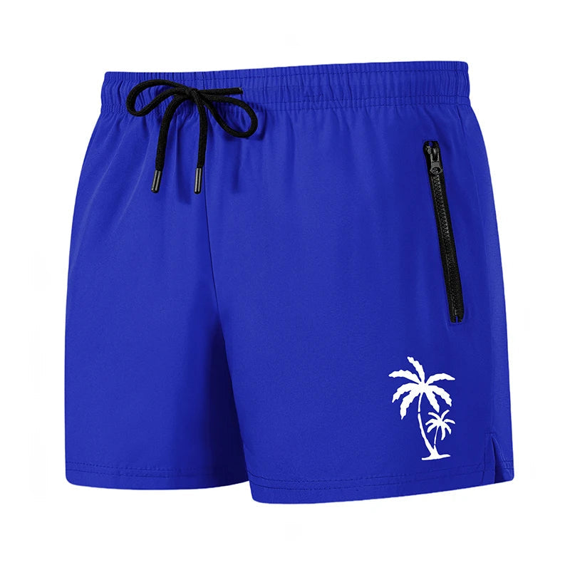 Men's Palm Tree Print Board Shorts Summer Casual Beach Mesh Liner Zipper Pockets Quick Dry Swim Trunks Swimwear The Clothing Company Sydney
