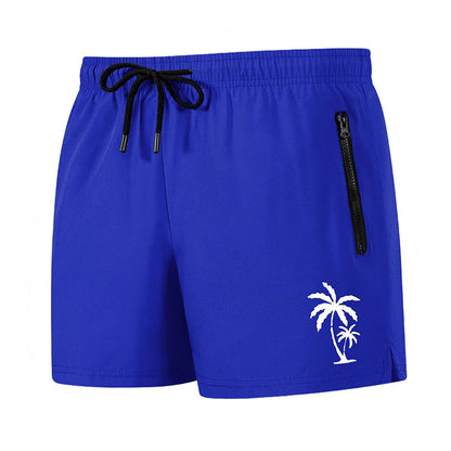 Men's Palm Tree Print Board Shorts Summer Casual Beach Mesh Liner Zipper Pockets Quick Dry Swim Trunks Swimwear The Clothing Company Sydney