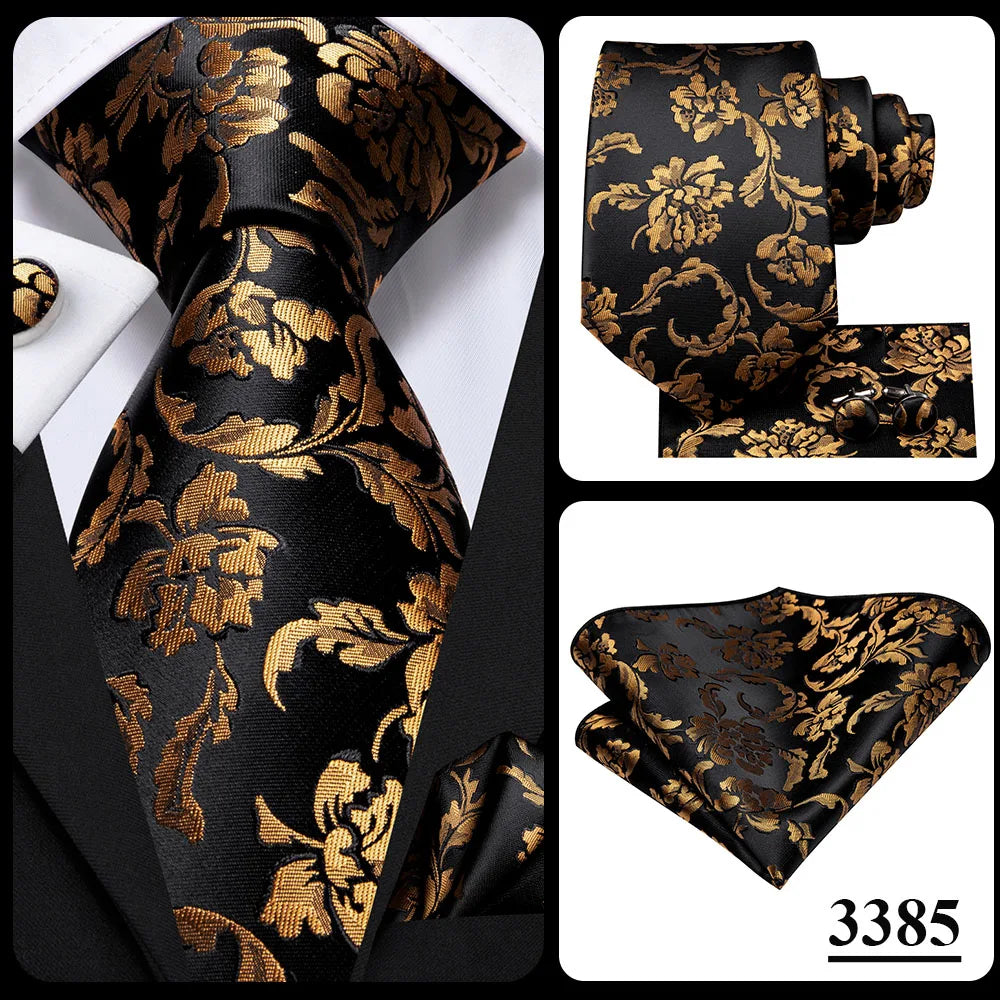 Blue Paisley Silk Tie Set – Necktie, Cufflinks & Hanky for Men The Clothing Company Sydney