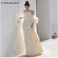 Luxury White Satin Trailing Wedding Dresses Women Elegant Strapless Long Prom Party Bridal Dress