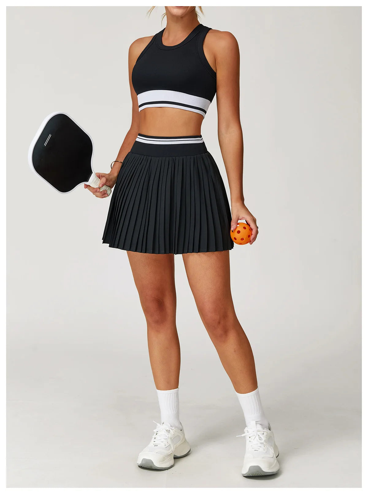 2 Piece Yoga Suit Yoga Sports Women Tennis Fitness Suit Running Sports Short Skirt Yoga Set Workout Set Athletic Wear
