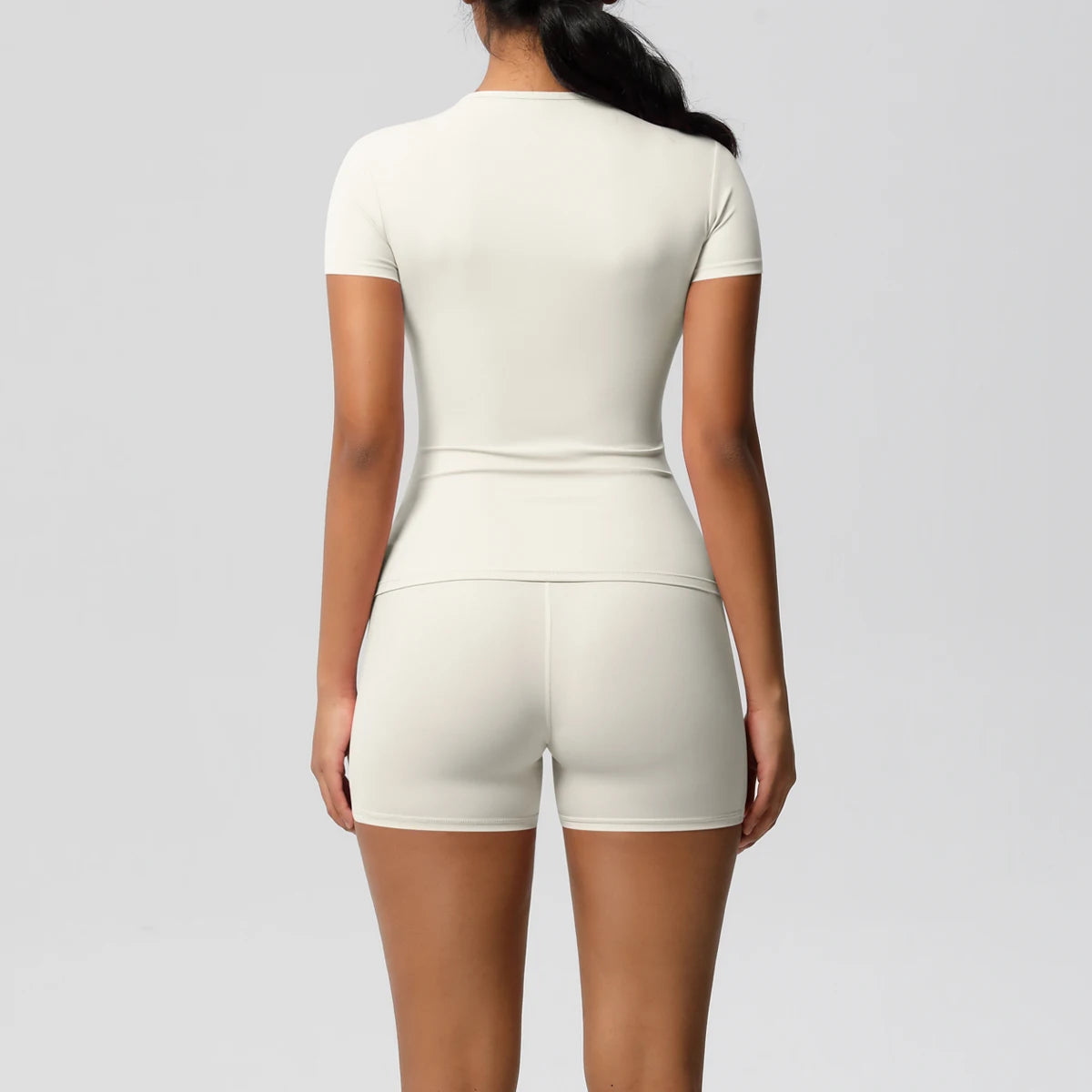 Workout Sportswear 2 Piece Piece Female Yoga Shirt Push Up Workout Clothes Outdoors Sport  High Waist  Fitness Sport Shorts