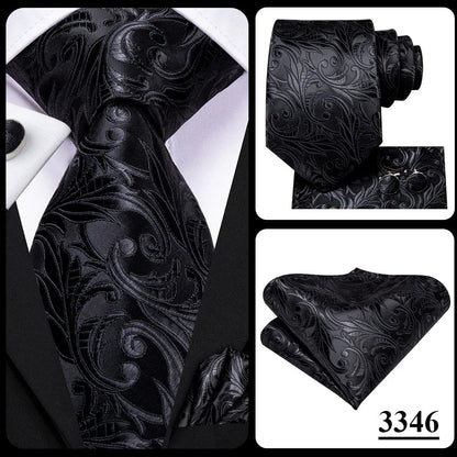 Blue Paisley Silk Tie Set – Necktie, Cufflinks & Hanky for Men The Clothing Company Sydney