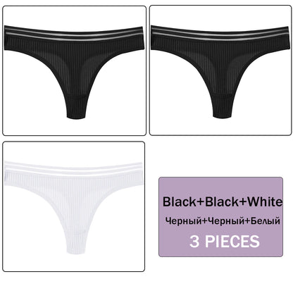 3 Pack Set Women's Panties Underwear Solid Colour Intimate Lingerie Panties Briefs G-string Panties Underwear The Clothing Company Sydney