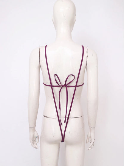 Women's One-piece Swimsuit Micro Bikini Bathing Suit Beachwear Sleeveless Bodysuit Swimwear