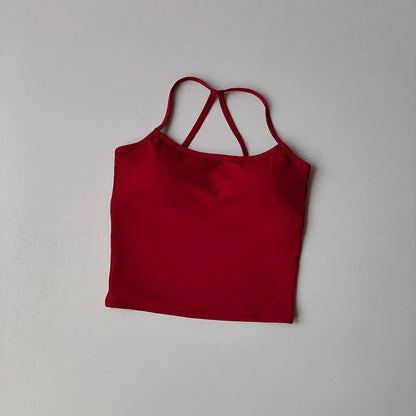 2 Piece Yoga Gym Set Halter Top Set Yoga High Waist Shorts Backless Tights Bra Vest Seamless Stretch Ribbed Shorts Set