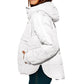 Autumn Winter Padded Jacket For Women Fashion Pockets Long Sleeves Hooded Pullovers Casual Coat