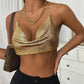 Summer Sequin Metal Crop Tops Halter Backless Night Club Tank Top Women Clothing Fashion Y2k Tops The Clothing Company Sydney