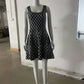 Plaid Print Knit Mini Backless A-line Slim Holiday Dress Elegant Party Dress The Clothing Company Sydney