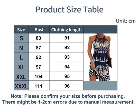 Spring Summer Round Neck Vintage Hollow Slim Sleeveless Halter-Neck Print Women's Dress Comfortable Party Club Dress The Clothing Company Sydney