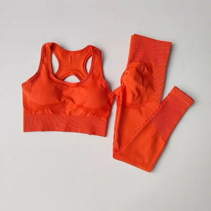 2 Piece Sports Bra Women's Matching Set Fitness Tank Top Bra Shockproof Running Leggings Yoga Suit Criss Cross Back Bra Clothing