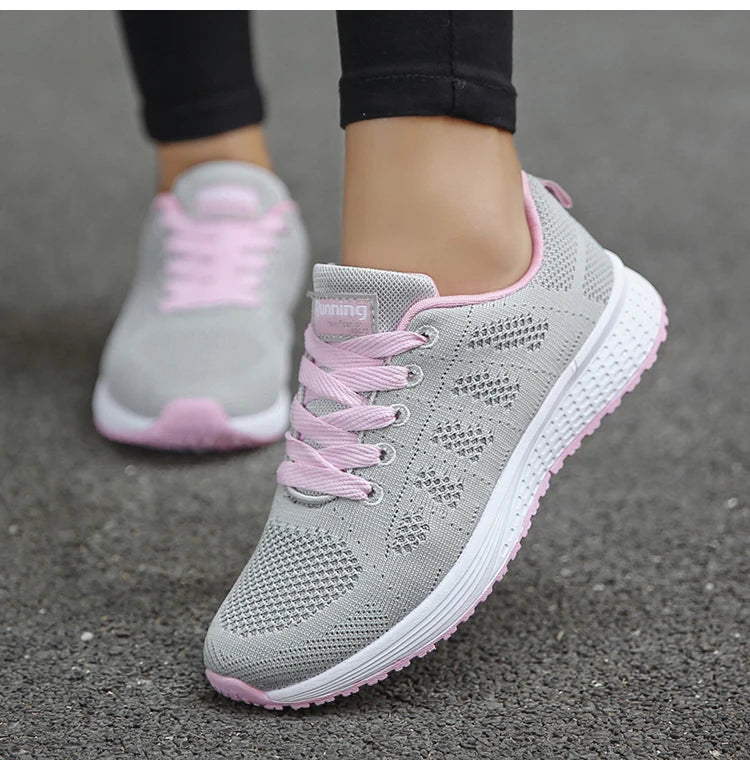 Women's Flats Fashion Lightweight Lace Up Round Toe Sneakers Walking Shoes The Clothing Company Sydney