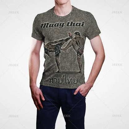 Muay Thai Gym Graphic T Shirt For Men Women Kids 3D Thai Boxing Sports Printed Tee Shirts Streetwear Short Sleeves Quick Dry Top - The Clothing Company Sydney