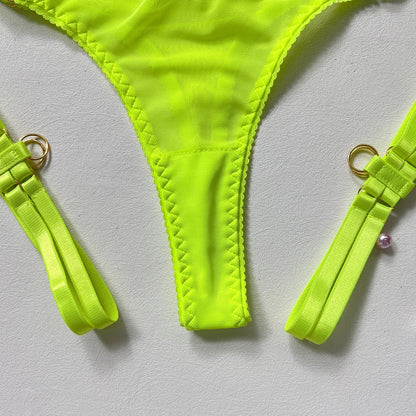 5-Piece Costume Hollow Underwear Sensual Open Bra Outfits Lingerie Set - The Clothing Company Sydney