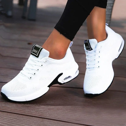 Women's Vulcanized Shoes Platform Casual Sneakers Shoes Flats Mesh Breathable Running Summer Sports Tennis Shoes - The Clothing Company Sydney
