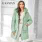 Hooded Parkas Women's Plus Size Casual Hooded Pocket Women Down Jacket Coat Outwear