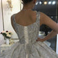 Luxurious Sparkling Sequin Wedding Dress Ball Gown Sleeveless Long Rhinestone Bridal Dress With Court Train Robes