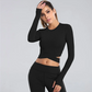 Long Sleeve Midriff Yoga Tops Sports Fitness Crop Top Gym Shirts Slim Fit Running Tank Tops Criss Cross Top The Clothing Company Sydney