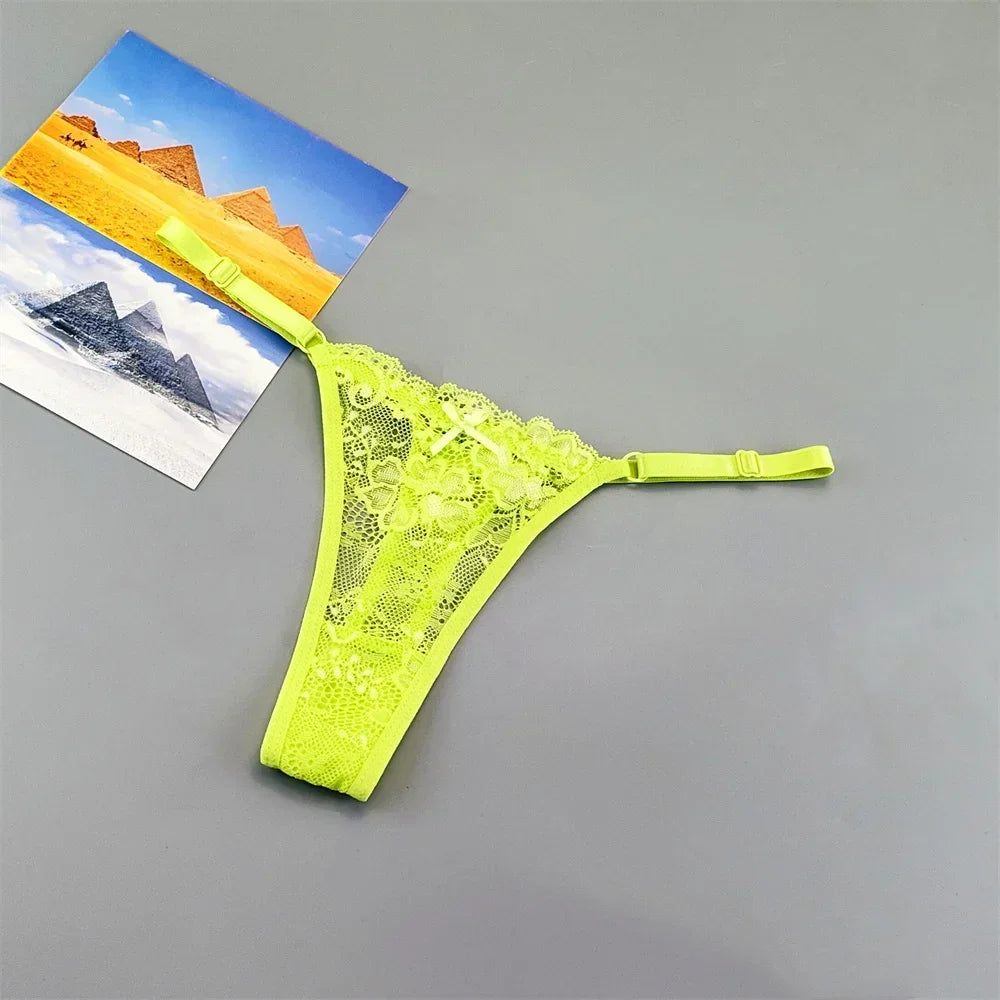 3 Pack Adjustable Transparent Thong Panties Womens Lace Underwear Low Waist T-back String Underpants The Clothing Company Sydney