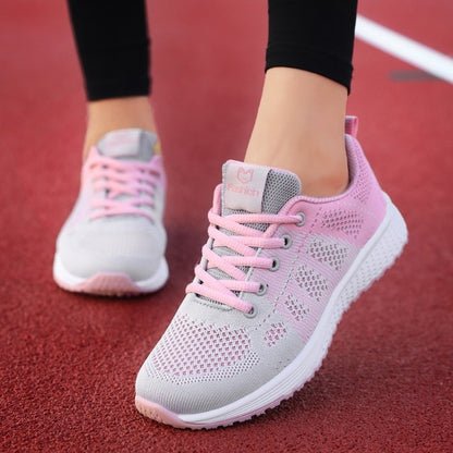 Women's Casual Shoes Breathable Walking Mesh Lace Up Flat Shoes Sneakers The Clothing Company Sydney