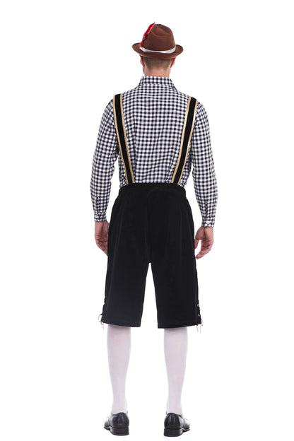 Men's Three Piece Oktoberfest Lederhosen Costume Bavarian German Festivals Suspenders Shirt Hat Male Cosplay Costume The Clothing Company Sydney
