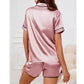 Women's Silk Satin Pyjama Set Button Down Short Sleeve Tops With Shorts 2 Pieces Sleepwear Suit Nightwear Loungewear The Clothing Company Sydney