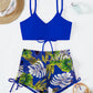 2 Piece Drawstring Front Shorts Bikinis High Waist Swimsuit Women Swimwear Bathers Bathing Swimming Swim Suit Beachwear