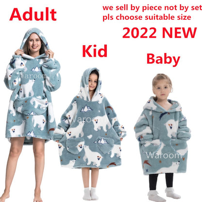 Oversized Hooded Blanket for Adult Child Wearable Blankets for Winter Warm Outdoor Hoodie Sweatshirt The Clothing Company Sydney