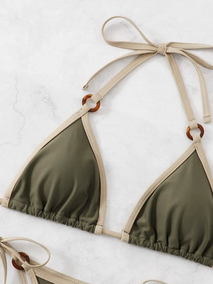 Piece Halter Swimsuit Triangle Swimwear Bathing Suit Swimming Summer Beachwear The Clothing Company Sydney