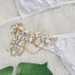 Rhinestone Two 2 Piece Swimsuit Crystal Thong String Bikini Set Women Swimwear Beach Wear Bathing Suit