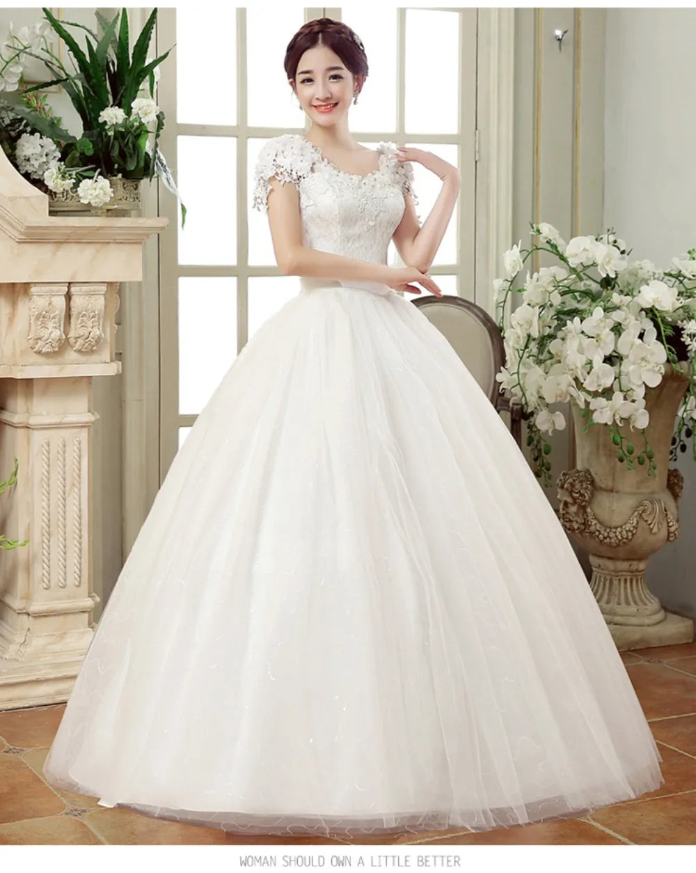 Plus Size Wedding Dress Floor-length Back Strap Lace Flower Wedding Dress The Clothing Company Sydney