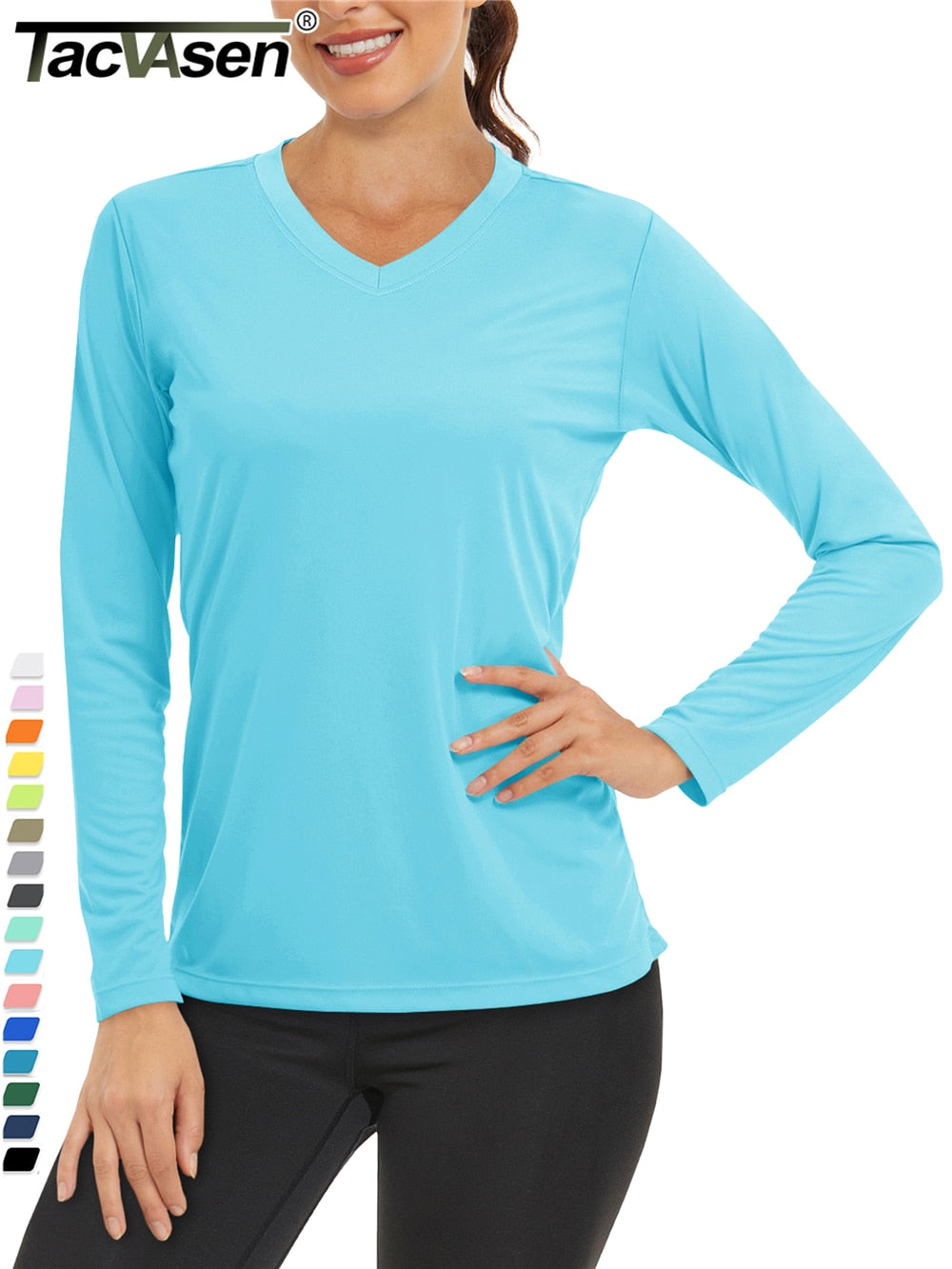 Summer Sun Protection Shirts UPF 50+ Womens Long Sleeve V Neck Shirts Lightweight Quick Dry Tee Shirts Outdoor Pullover The Clothing Company Sydney