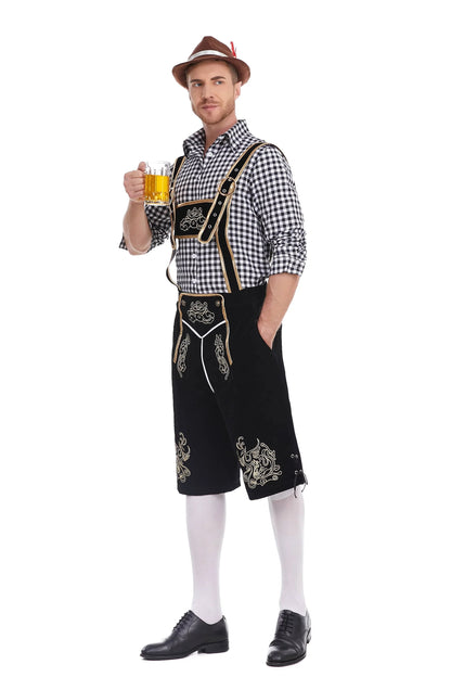 Men's Three Piece Oktoberfest Lederhosen Costume Bavarian German Festivals Suspenders Shirt Hat Male Cosplay Costume The Clothing Company Sydney