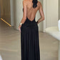 Halter Deep V Neck Backless Maxi Sleeveless Thigh High Split Long Dress The Clothing Company Sydney