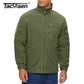 Full Zip Up Tactical Green Fleece Jacket Thermal Warm Work Coats Men's Pockets Safari Jacket Hiking Outwear Windbreaker