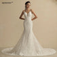 Princess Glitter Wedding Dresses Bride Lace Sleeveless Boho Bridal Gown Robe