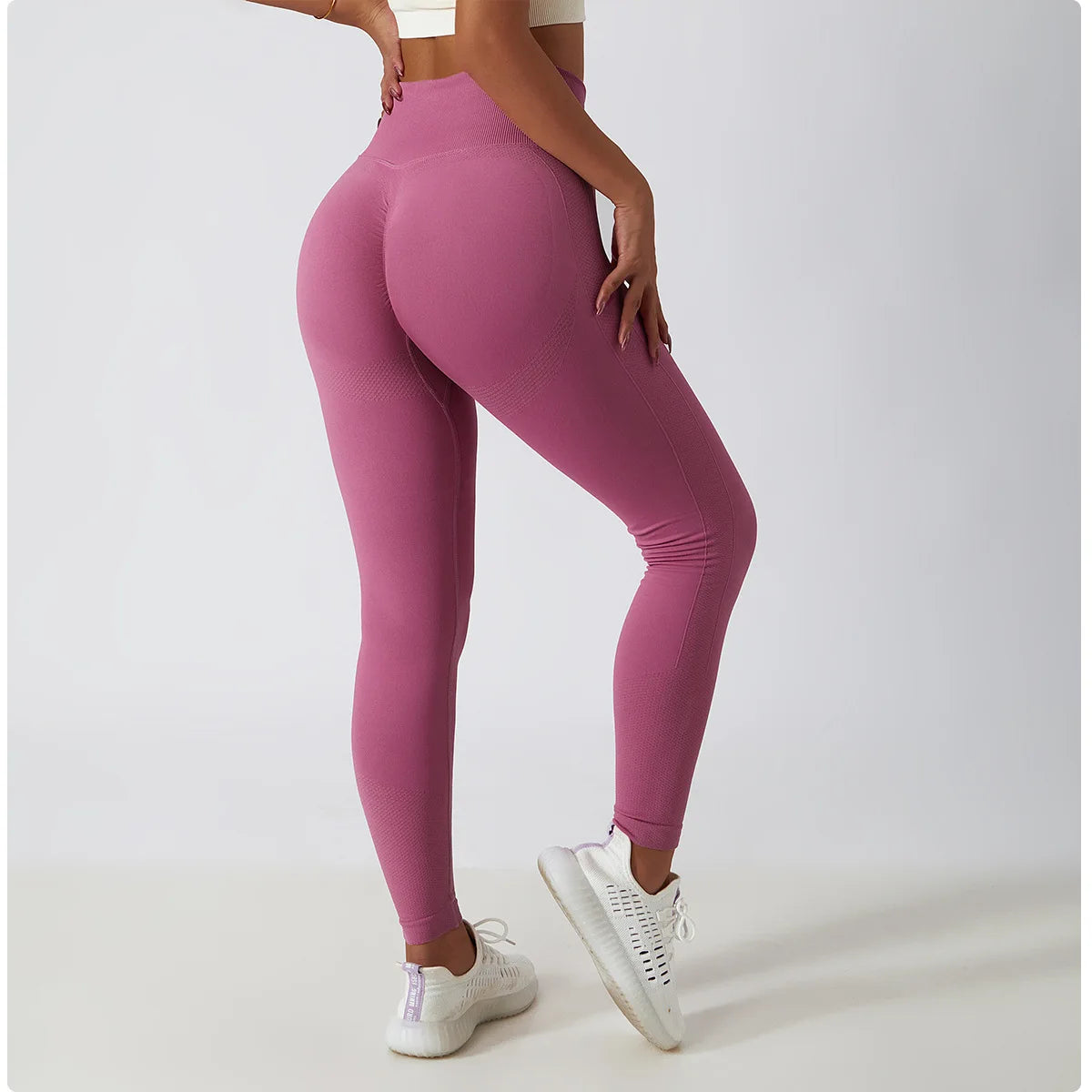 Women's Ribbed Seamless Yoga Pants High Waist Gym Leggings Sports Fitness Legging Running Tights