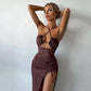 Hot Summer Halter Backless Sleeveless Cut Out Maxi Dress for Women Elegant Club Party Slit Dresses The Clothing Company Sydney