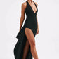 Deep V Neck Thigh High Split Maxi Halter Sleeveless Backless Bodycon Club Party Long Dress The Clothing Company Sydney