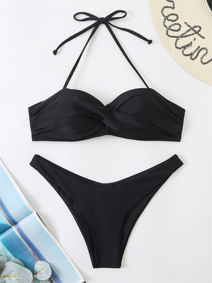 Bikini Swimsuit Women Swimwear Solid Push Up Bikinis Set High Waist Thong Bathing Suit Two Pieces Swimming Suits Female The Clothing Company Sydney