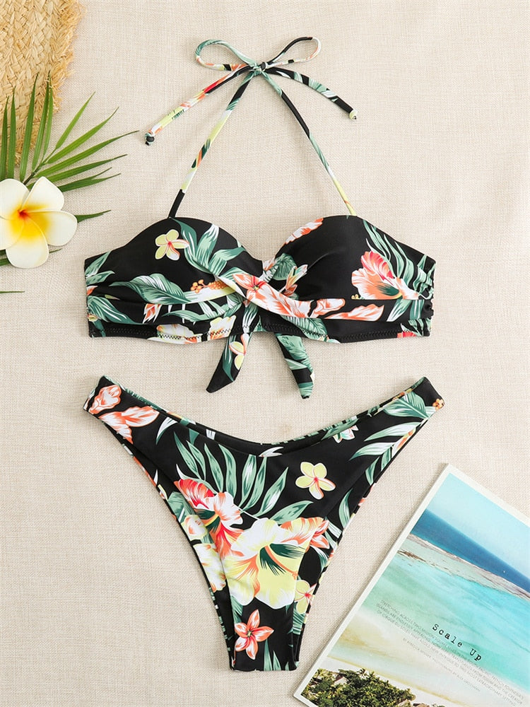 Bikini Swimsuit Women Swimwear Solid Push Up Bikinis Set High Waist Thong Bathing Suit Two Pieces Swimming Suits Female The Clothing Company Sydney