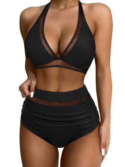 High Waist Push Up Swimsuit Women Black Beachwear Swimwear Adjustable Bathing Suit Bikini Set The Clothing Company Sydney