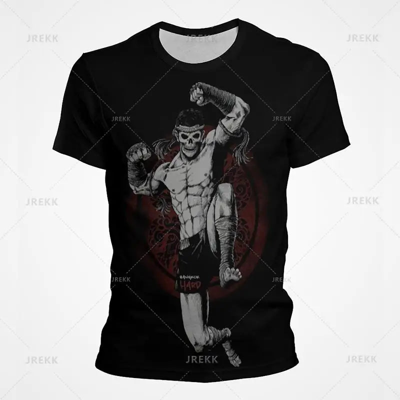 Men Women Kids Muay Thai Gym Graphic T Shirt Thai Boxing Sports Printed Tee Shirts Streetwear Short Sleeves Quick Dry Top