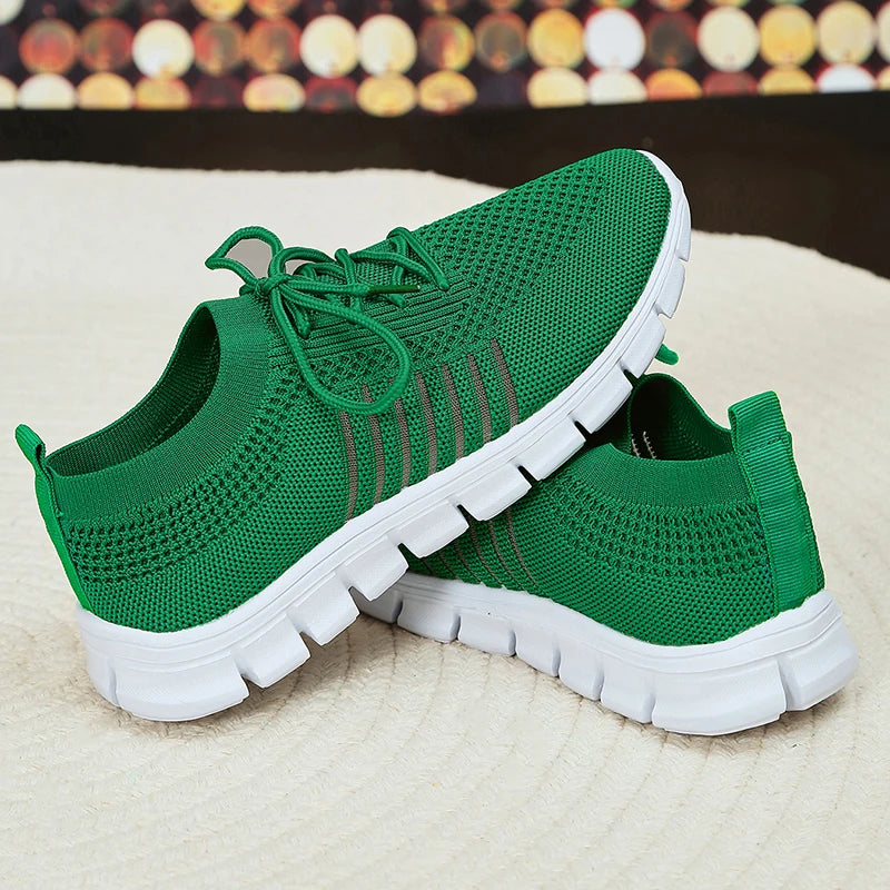 Mesh Breathable Soft Sole Sneakers Lightweight Non-Slip Running Walking Casual Lace Up Flats Shoes The Clothing Company Sydney