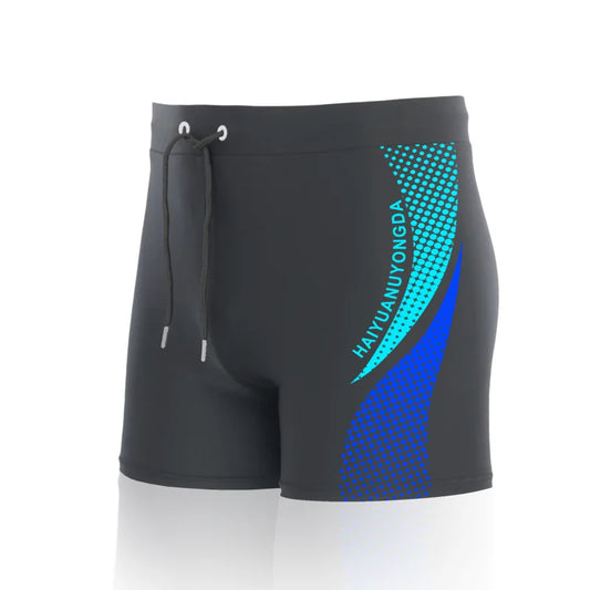 Geometric Graphic Letter Print Men's Swim Trunks With Drawstring Quick Dry And Stretchable Summer Shorts